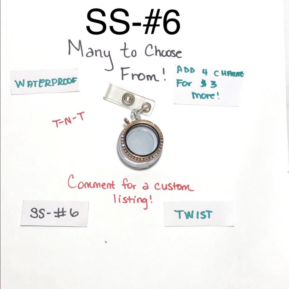SS-7 Stainless Steel Waterproof Locket Reel Badge